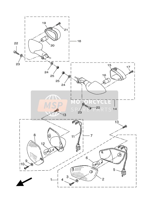 1PHH33100000, Clignotant Avant 1 C, Yamaha, 0